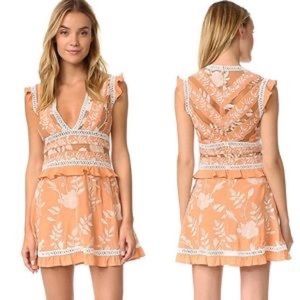 For love and lemons orange and white midi dress